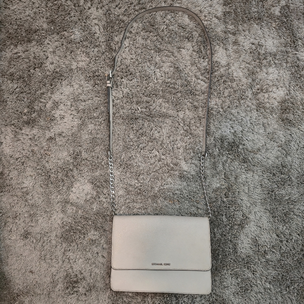 Michael Kors Jet Set Travel Crossbody Wallet Purse Beige - Picture 6 of 6